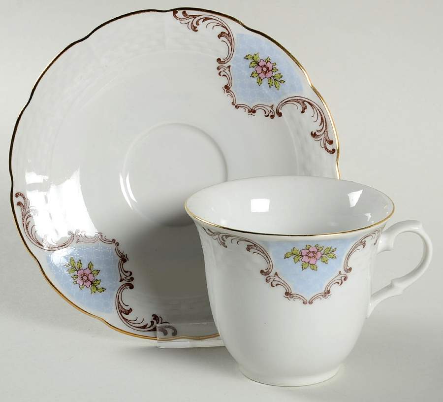 Vignette Flat Cup & Saucer Set by Baum Brothers-1
