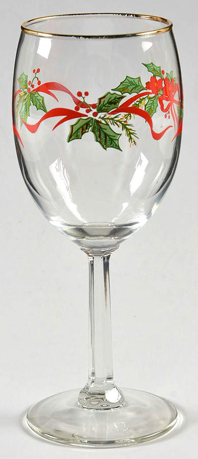 Victorian Holiday Poinsettia Glassware Wine by Baum Brothers-1