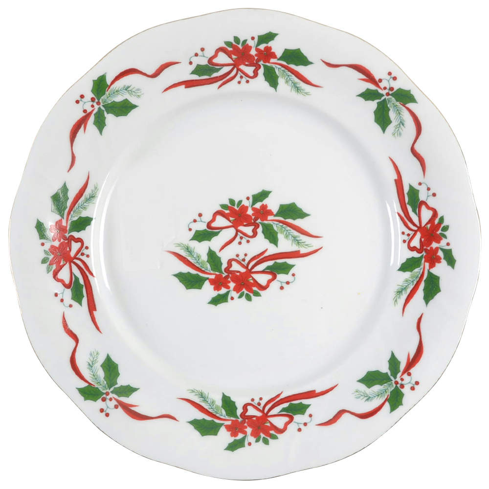 Victorian Holiday Poinsettia Dinner Plate by Baum Brothers-1