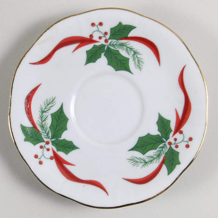 Victorian Holiday Poinsettia Saucer for Demitasse Cup by Baum Brothers-1