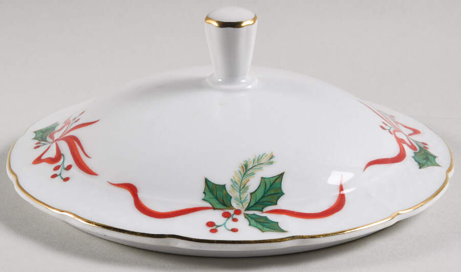 Victorian Holiday (Roses) Lid for Round Vegetable by Baum Brothers-1