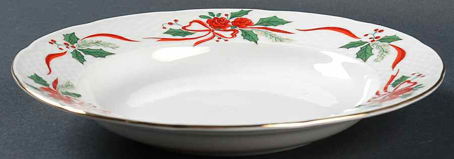 Victorian Holiday (Roses) Rim Soup Bowl by Baum Brothers-1