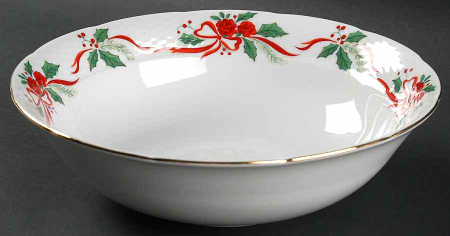 Victorian Holiday (Roses) 9" Round Vegetable Bowl by Baum Brothers-1