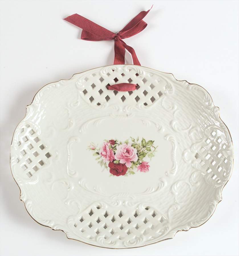 Victorian Rose Pierced Sandwich Tray by Baum Brothers-1