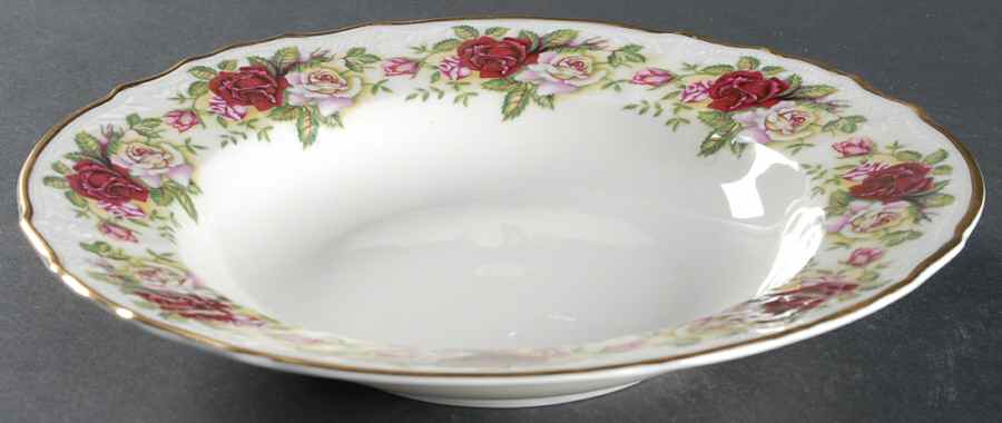 Victorian Rose Large Rim Soup Bowl by Baum Brothers-1