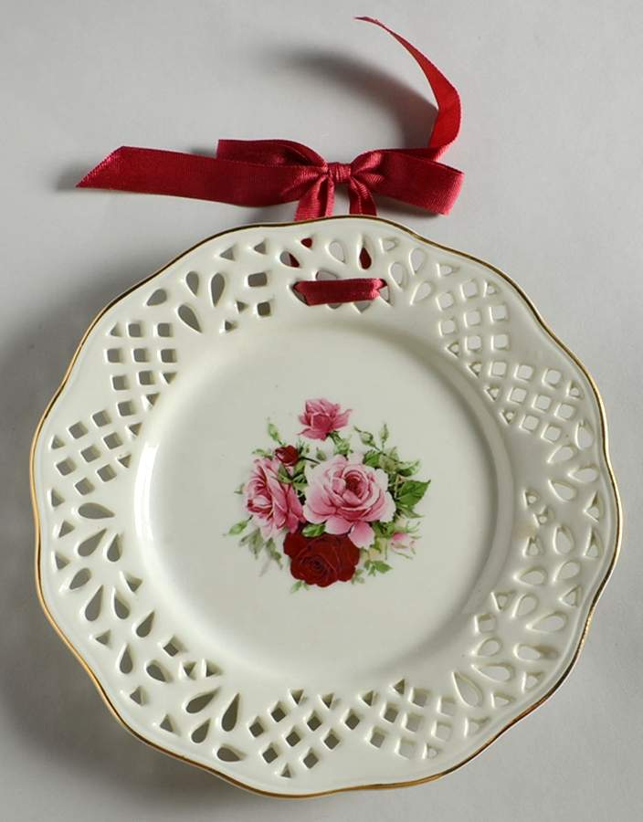 Victorian Rose Pierced Edge Salad Plate by Baum Brothers-1