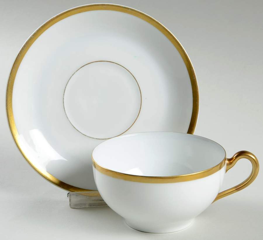 Goldena Flat Cup & Saucer Set by Bavaria-1