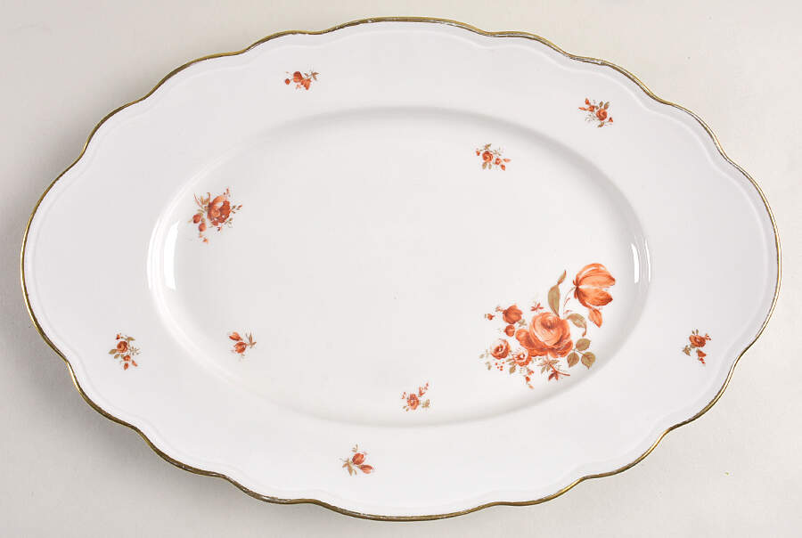 Meissen Golden Coral 14" Oval Serving Platter by Winterling - Bavaria-1