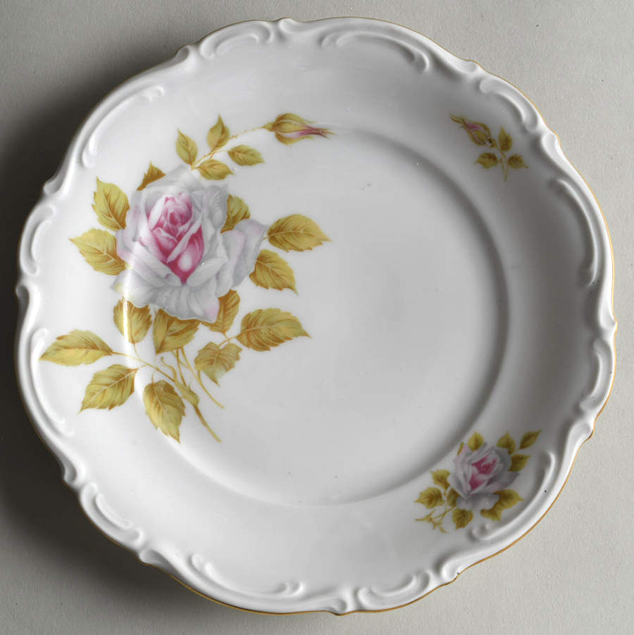 White Rose Salad Plate by Schumann - Bavaria-1