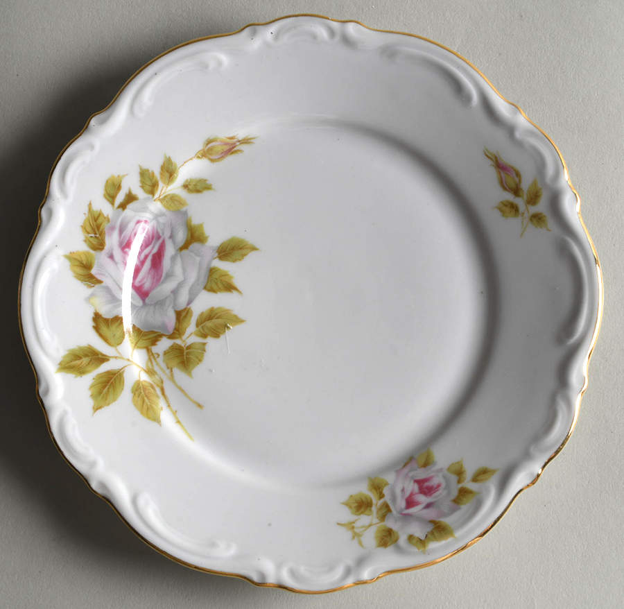 White Rose Bread & Butter Plate by Schumann - Bavaria-1
