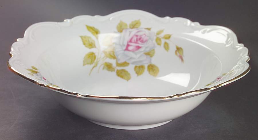 White Rose 9" Round Vegetable Bowl by Schumann - Bavaria-1