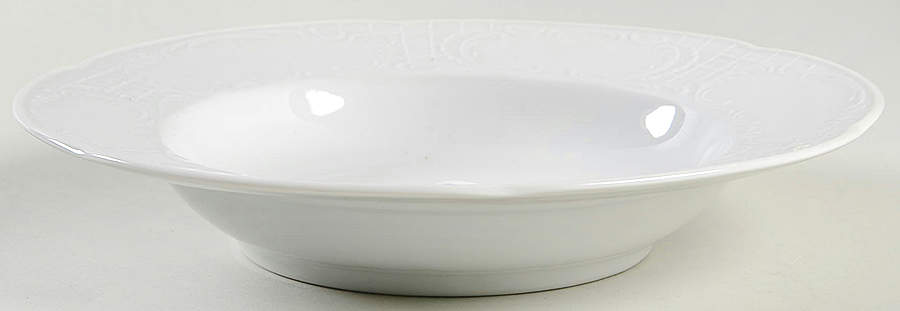 Mozart White Large Rim Soup Bowl by Bauscher Weiden-1