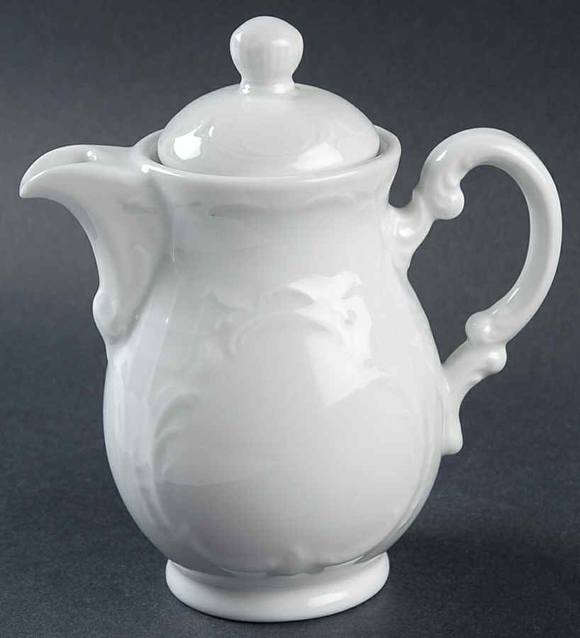Mozart White Creamer & Lid by Bauscher Weiden-1