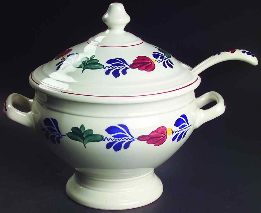 Boerenbont Tureen & Lid w/Ladle by Boch-1