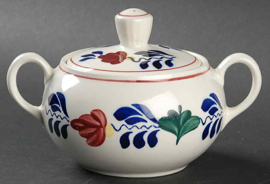 Boerenbont Sugar Bowl & Lid by Boch-1