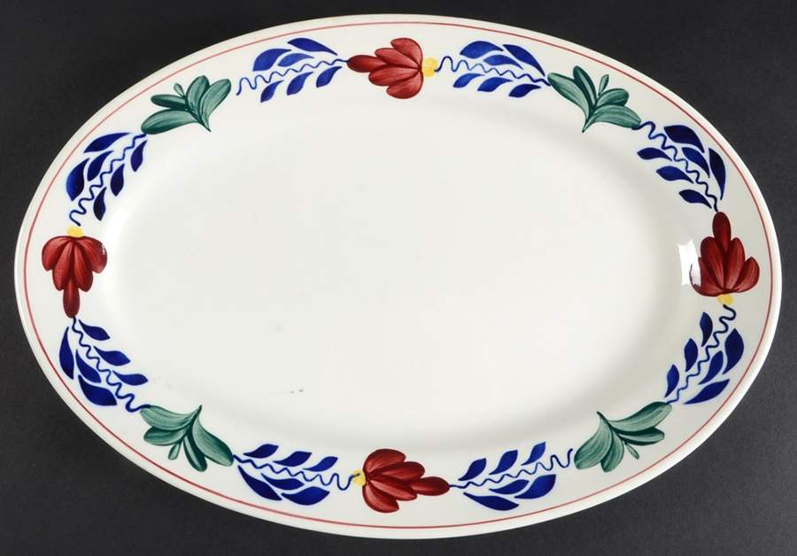 Boerenbont 13" Oval Serving Platter by Boch-1