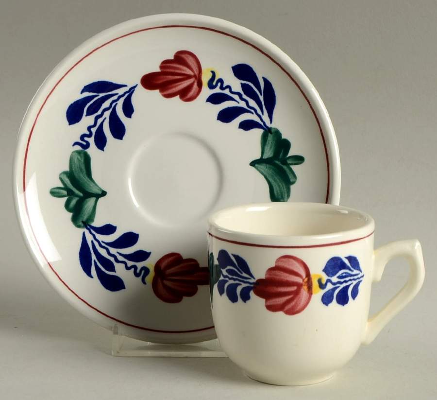 Boerenbont Flat Demitasse Cup & Saucer Set by Boch-1