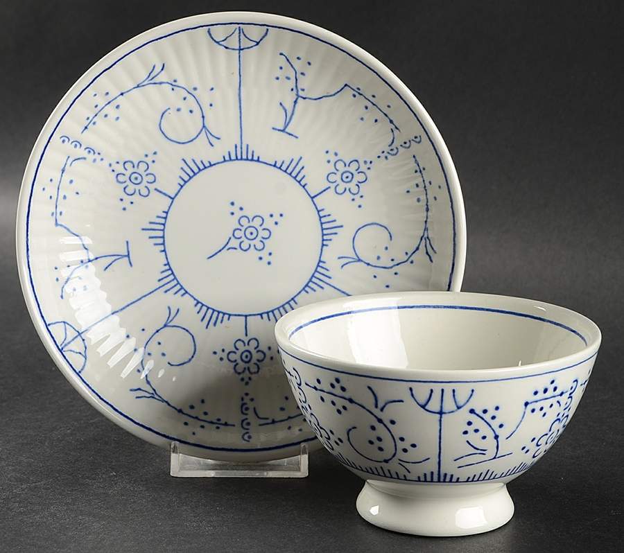 Copenhague Footed No Handles Cream Soup & Saucer Set by Boch-1