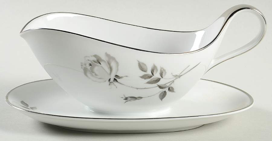 Midnight Rose Gravy Boat with Attached Underplate by Bavarian Crest-1