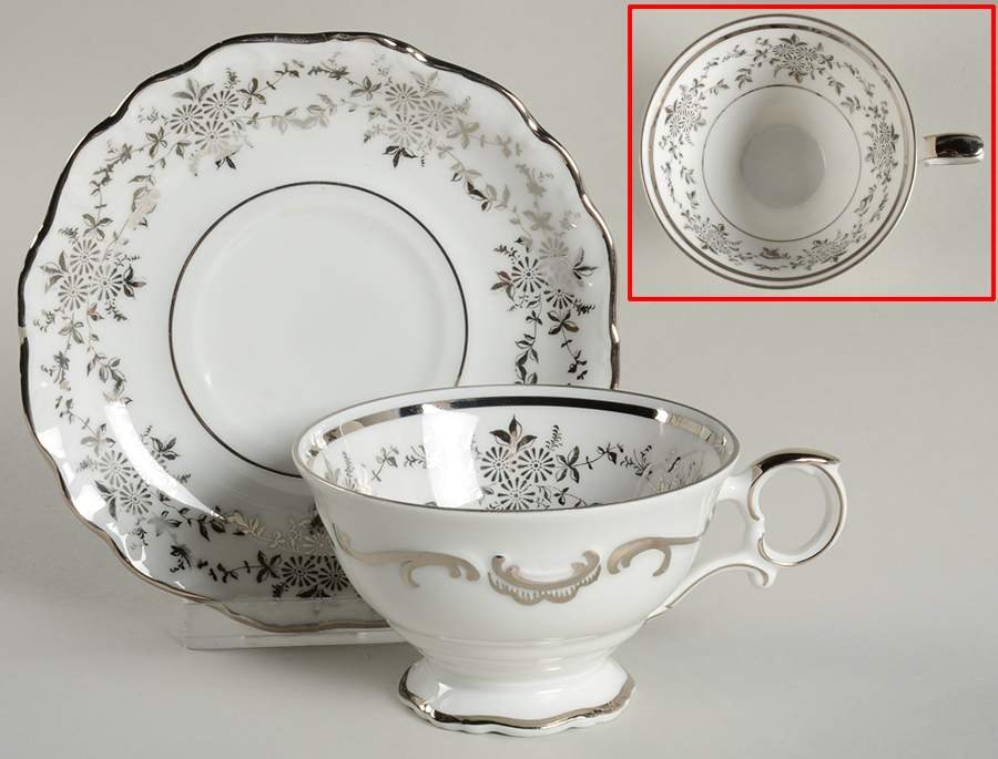 Romance Footed Cup & Saucer Set by Bavarian Crest-1