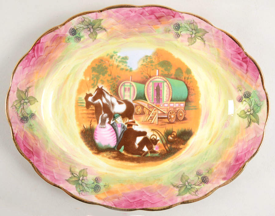 Atchin Tan 13" Oval Serving Platter by Baron China Staffs-1