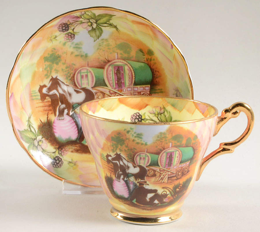 Atchin Tan Oversized Cup & Saucer Set by Baron China Staffs-1
