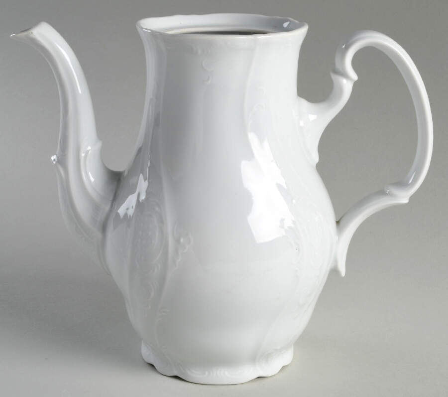 Bernadotte White-No Trim Coffee Pot No Lid by Baum Brothers-1