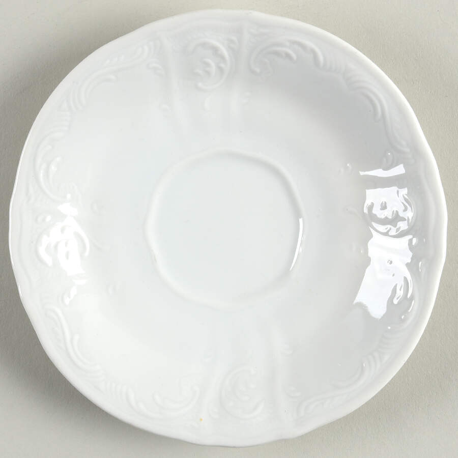 Bernadotte White-No Trim Saucer for Footed Cup by Baum Brothers-1