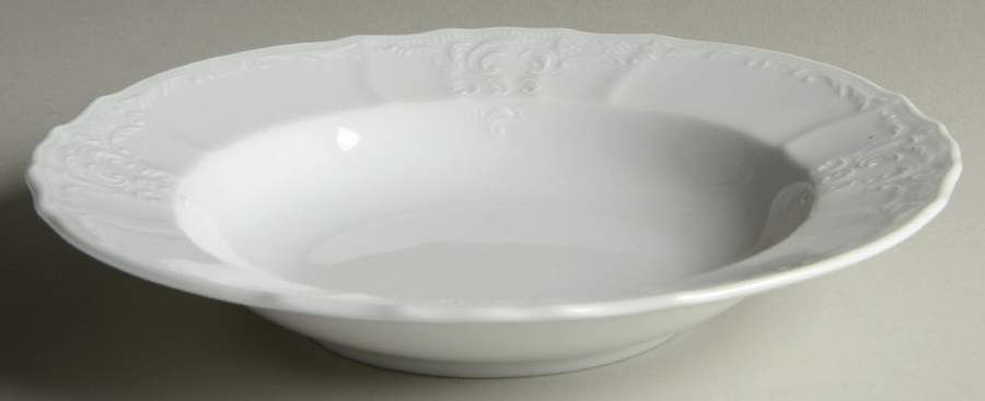 Bernadotte White-No Trim Large Rim Soup Bowl by Baum Brothers-1