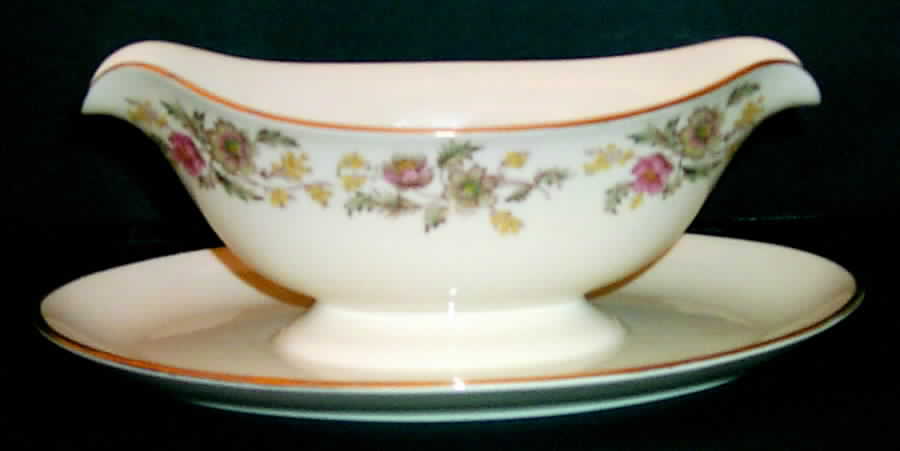 Autumn Gravy Boat with Attached Underplate by Belcrest-1