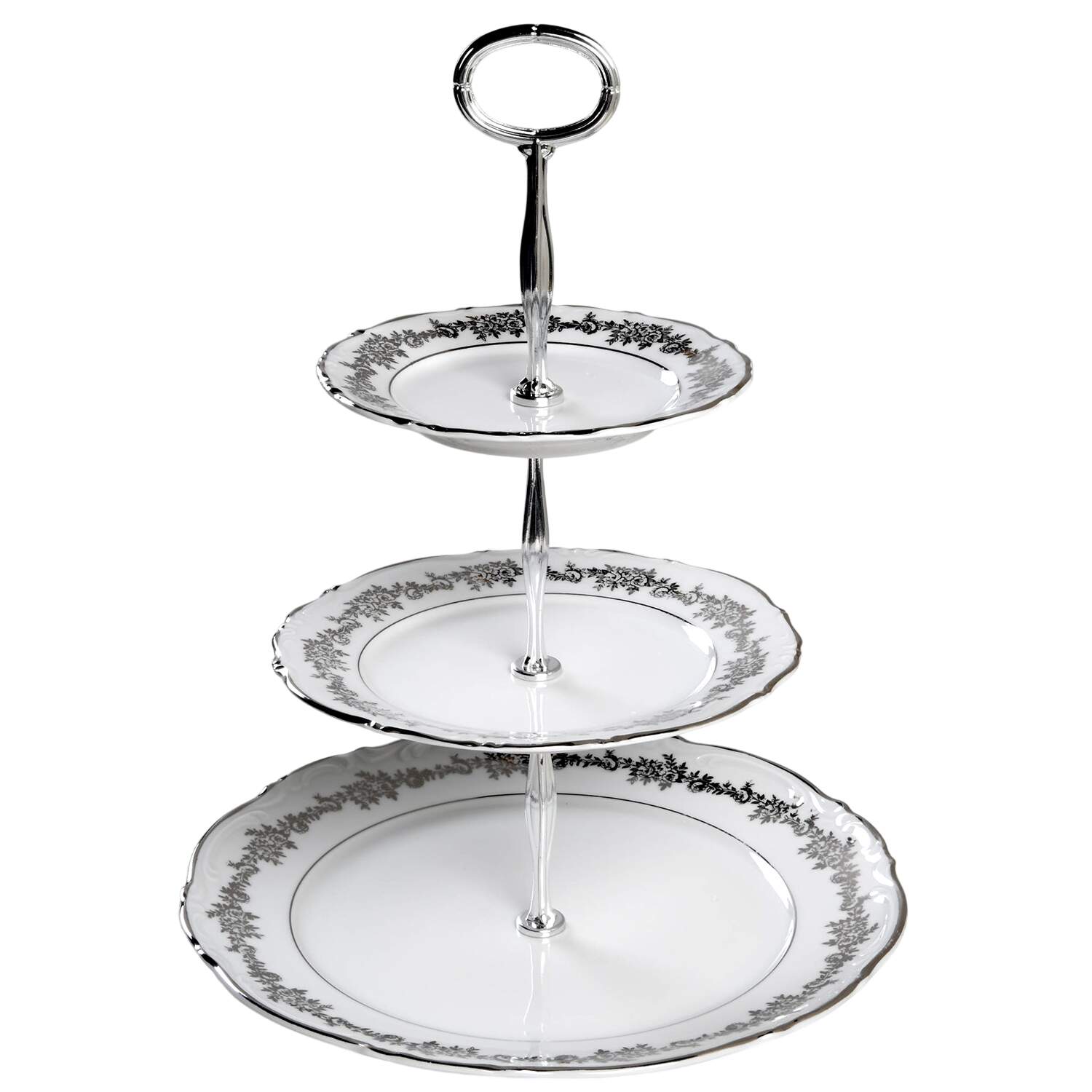 Corsage 13 7/8"-14 1/4" 3-Tiered Serving Tray(DP,SP,BB) HC by Belcrest-1