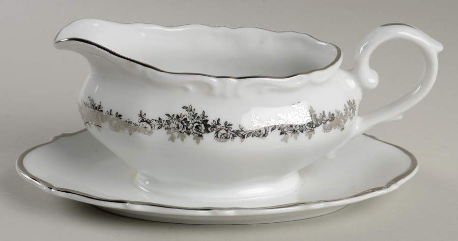 Corsage Gravy Boat with Attached Underplate by Belcrest-1