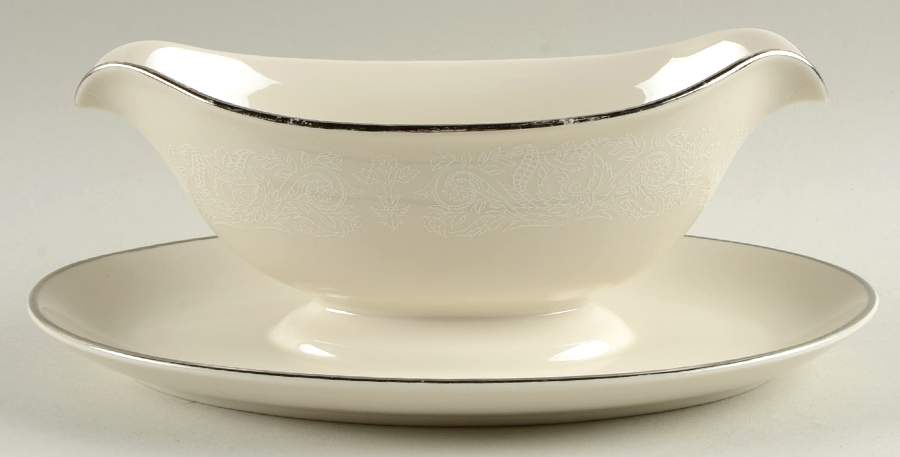 Jacqueline Gravy Boat with Attached Underplate by Belcrest-1
