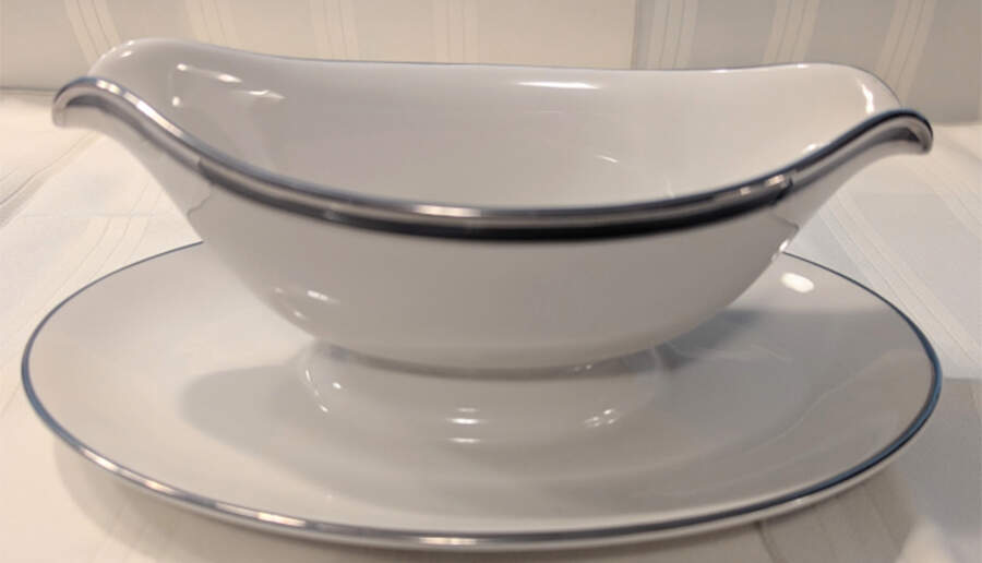 Onyx Gravy Boat with Attached Underplate by Belcrest-1