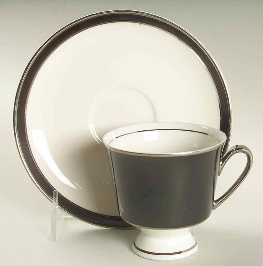 Onyx Flat Cup & Saucer Set by Belcrest-1