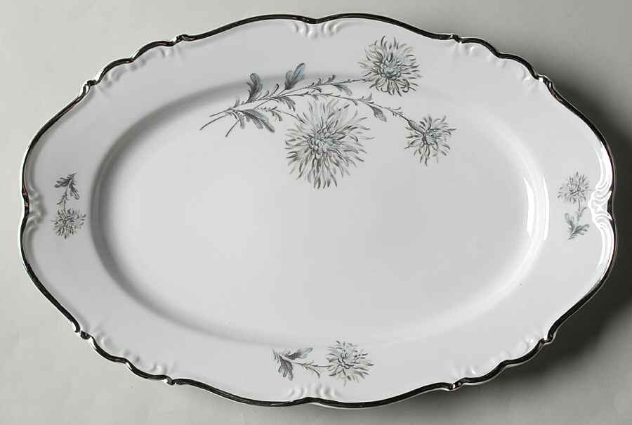Summertime (1 Large Floral Spray) 13" Oval Serving Platter by Belcrest-1
