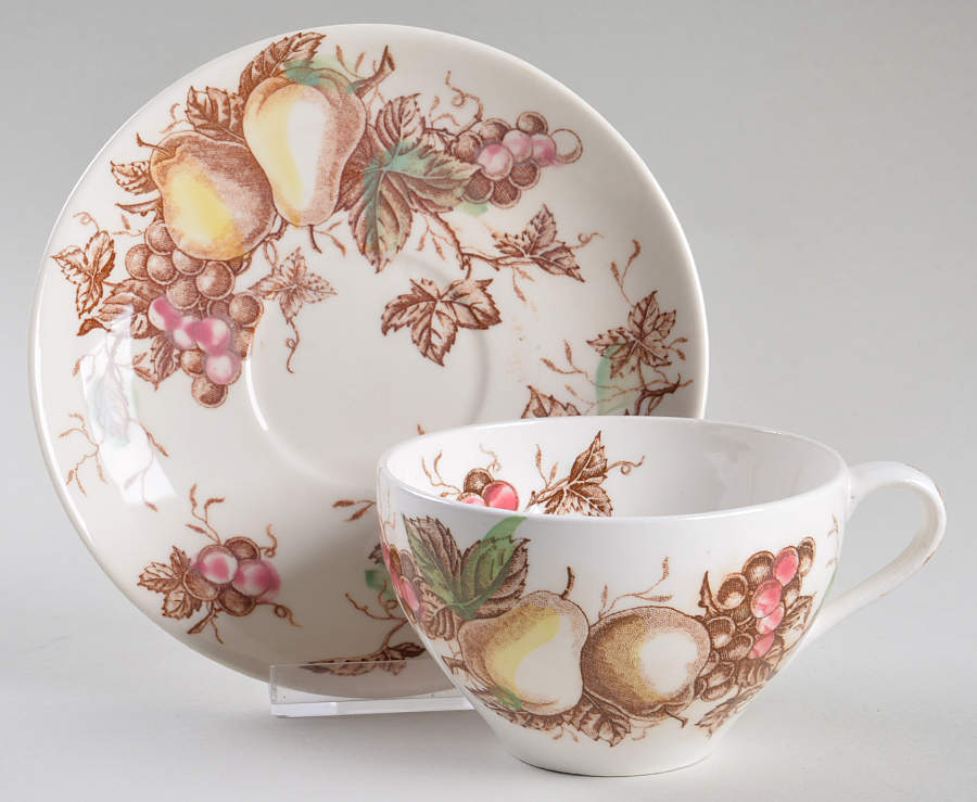 Fruit Festival Flat Cup & Saucer Set by Ben Gross -1