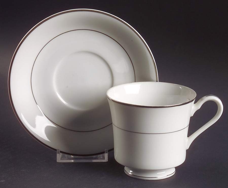 Liana Platinum Footed Cup & Saucer Set by Berkeley House-1