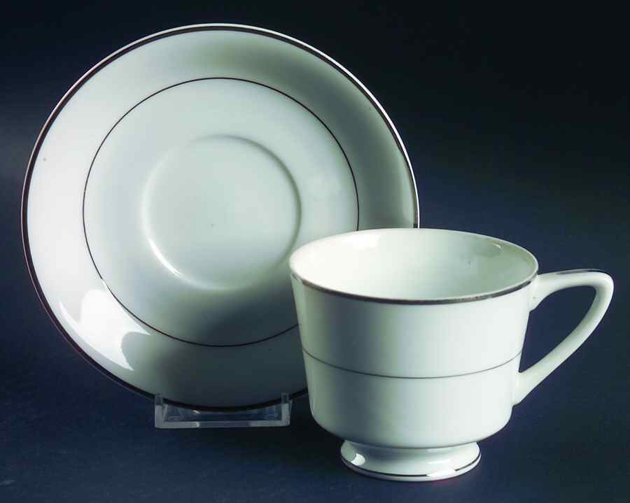 Liana Platinum Footed Cup & Saucer Set by Berkeley House-1