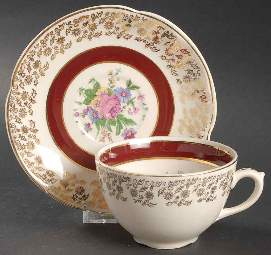 Charmian Flat Cup & Saucer Set by British Empire Ware-1