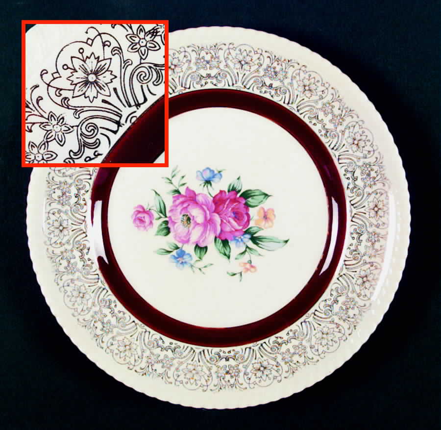 Rose Point Dinner Plate by British Empire Ware-1