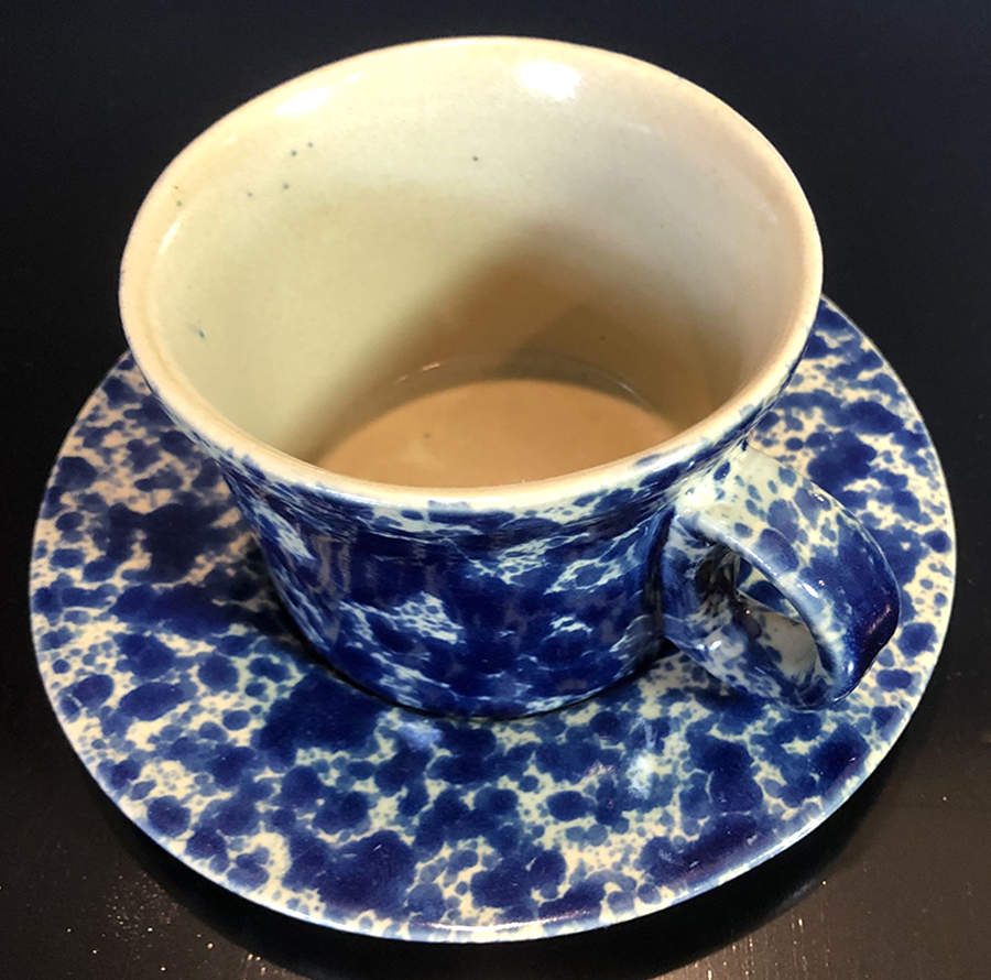 Agate Blue Flat Cup & Saucer Set by Bennington Potters-1