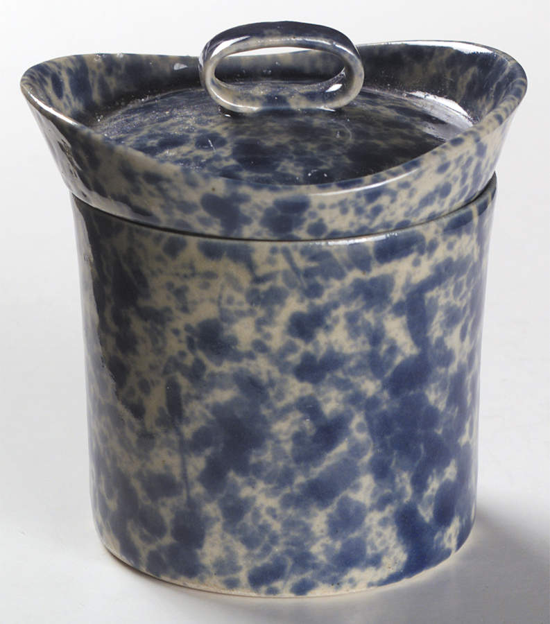 Agate Blue Sugar Bowl & Lid by Bennington Potters-1