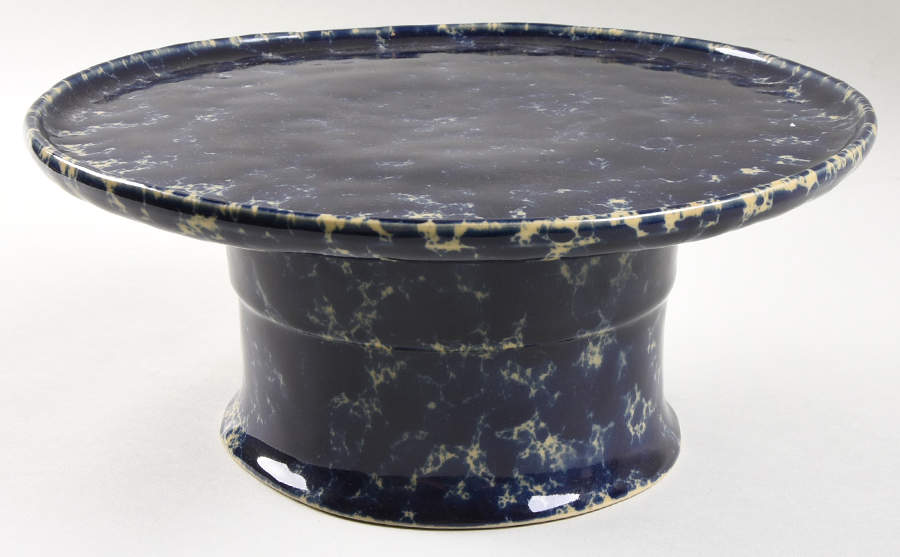 Agate Blue 11" Diameter Pedestal Cake Stand by Bennington Potters-1
