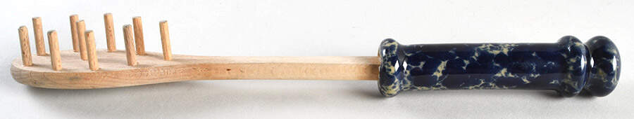 Agate Blue Pasta Serving Spoon by Bennington Potters-1