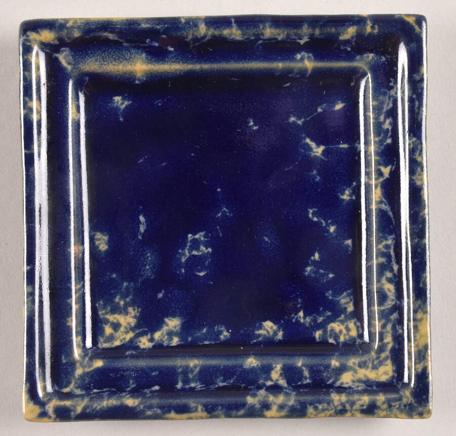 Agate Blue Underplate for 3" Square Planter by Bennington Potters-1
