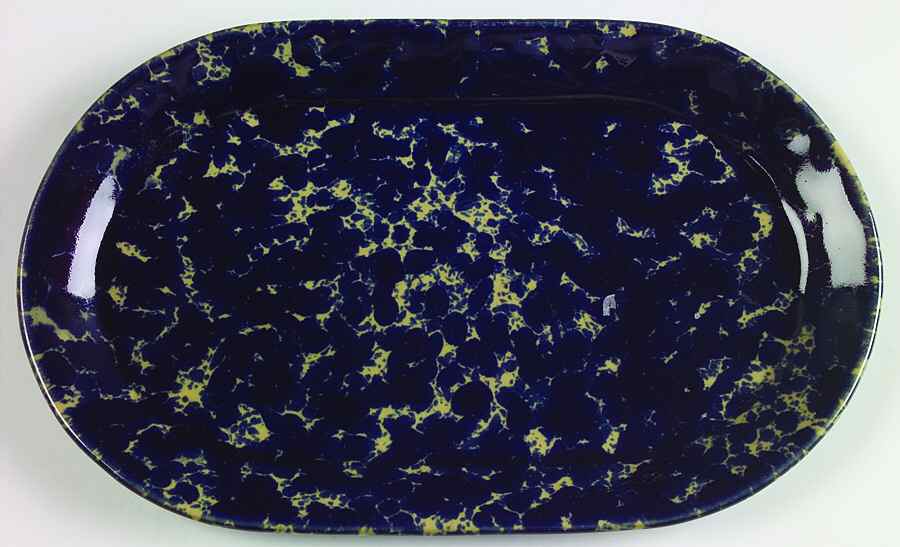 Agate Blue Oval Breakfast Plate by Bennington Potters-1
