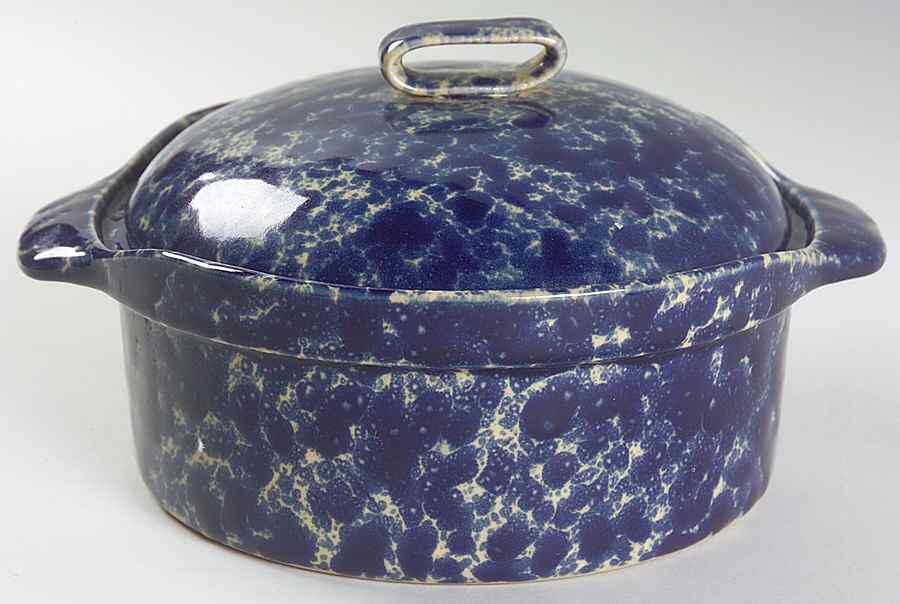 Agate Blue 1 Qt Round Covered Casserole by Bennington Potters-1