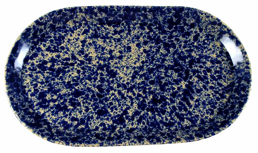 Agate Blue 18" Oval Tray by Bennington Potters-1