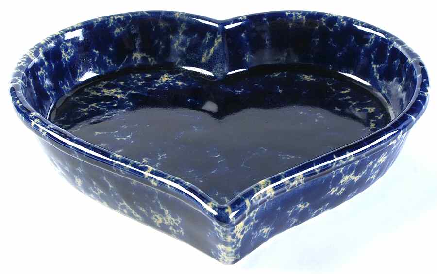 Agate Blue Heart Shaped Baker by Bennington Potters-1